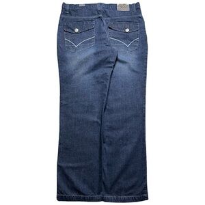 Vintage Y2K Raiders Dark Wash Jeans Loose Straight 36 X 32 Skater